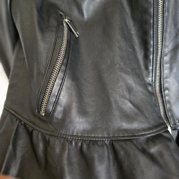 Black Faux Leather Jacket - Picture 3 of 6